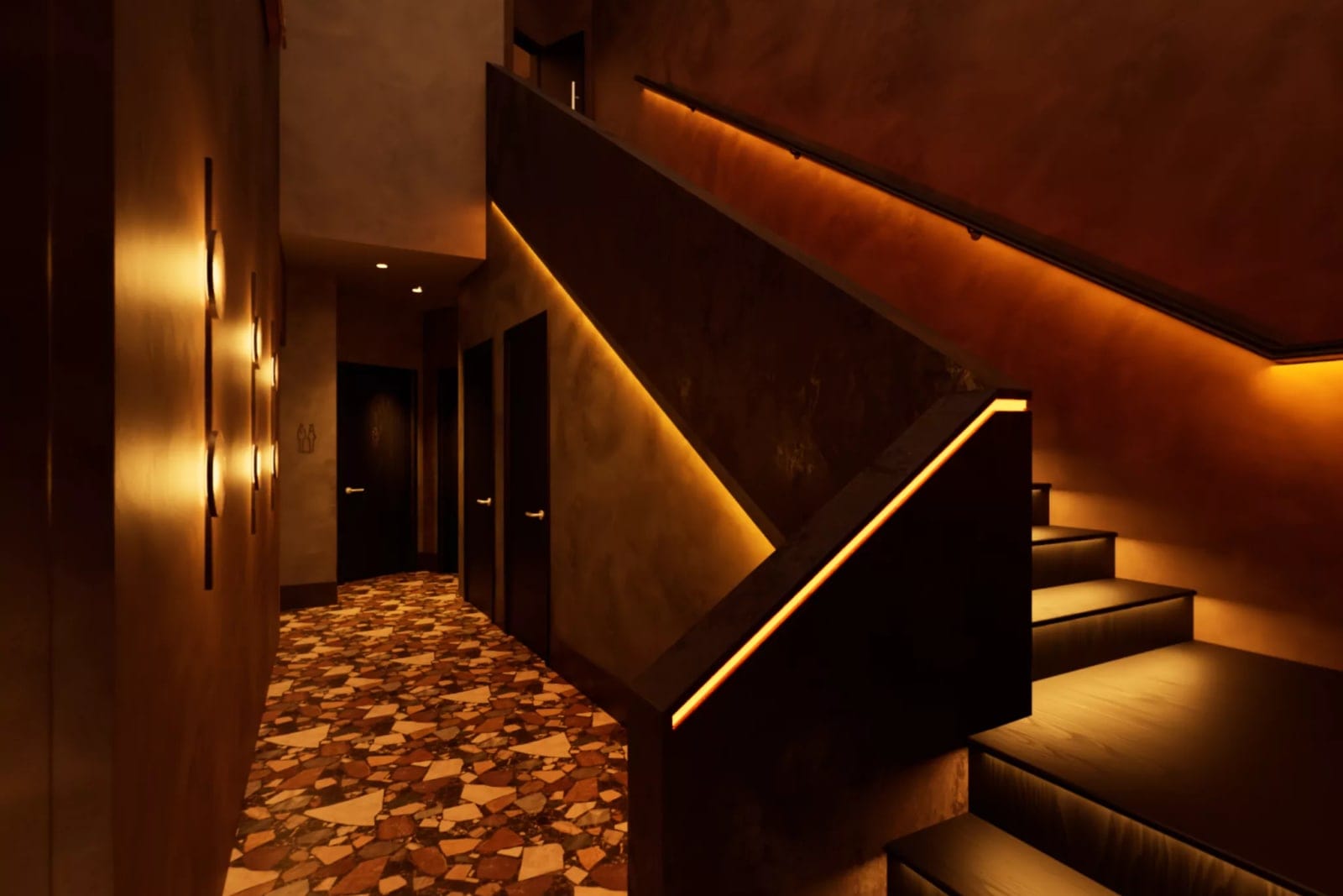 99 Regent Street staircase between the two floors, Mayfair, London